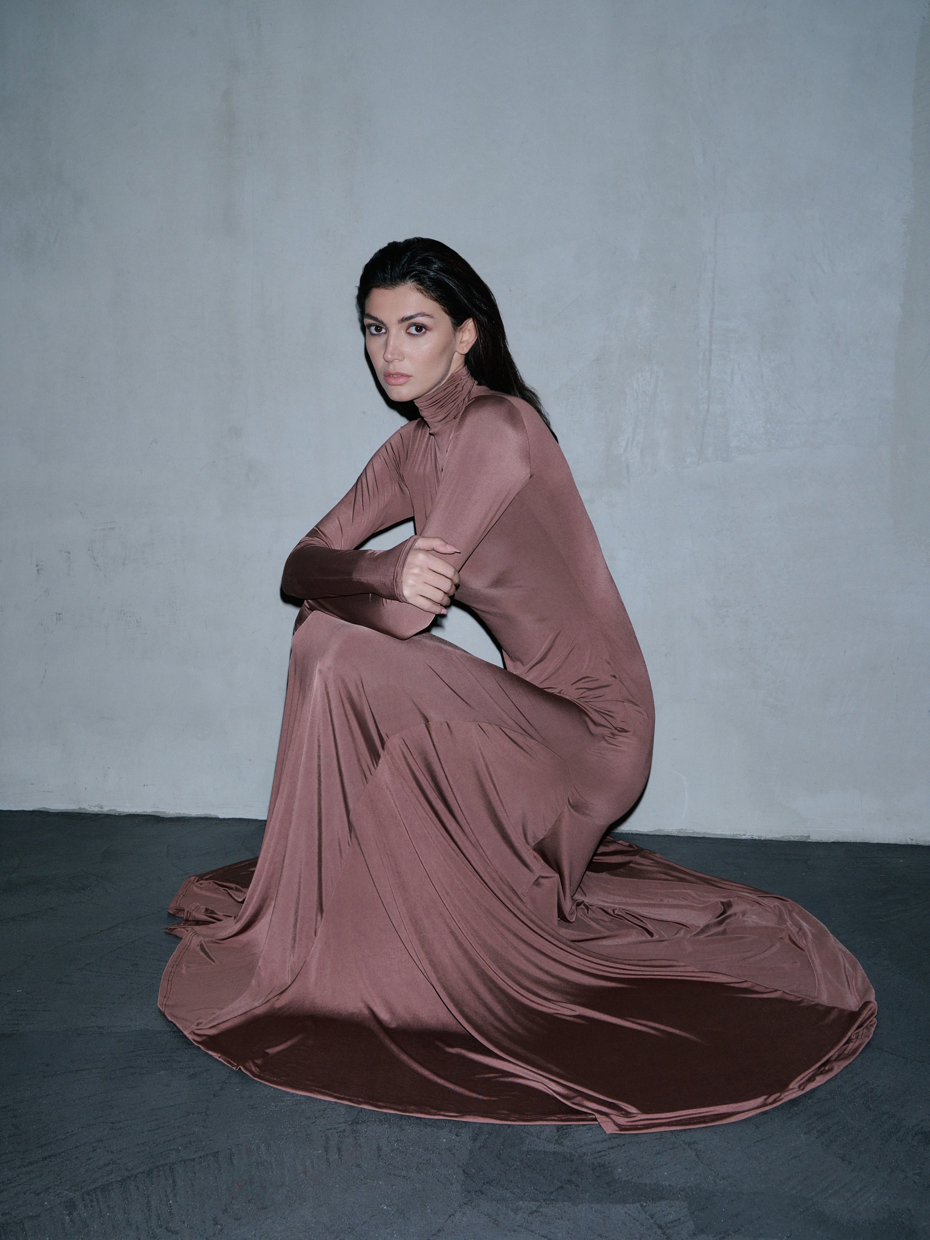 TAURUS - Long-Sleeve Turtleneck Maxi Dress